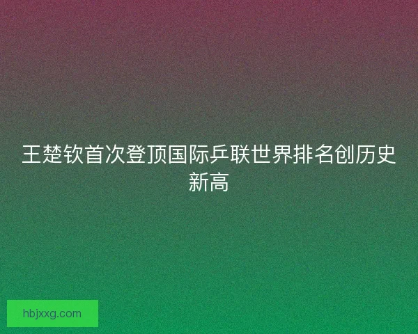 王楚钦首次登顶国际乒联世界排名创历史新高