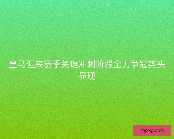 皇马迎来赛季关键冲刺阶段全力争冠势头显现